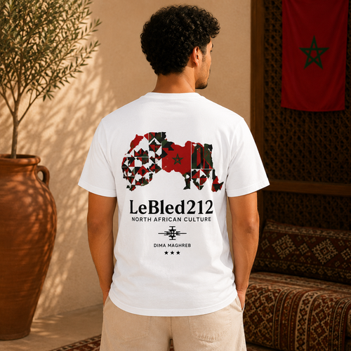 LeBled 212 Morocco Map T-Shirt